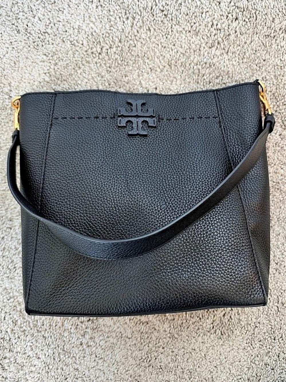 Tory Burch Small McGraw Bucket Bag Black Shoulder Bag